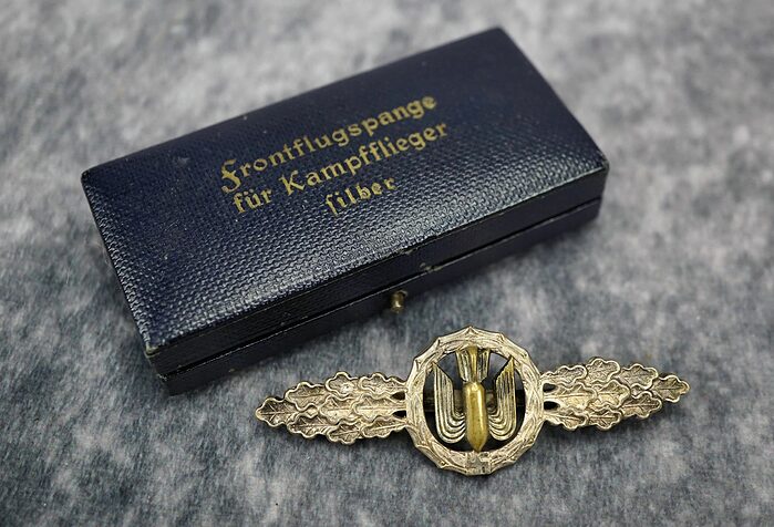 SOLD - Cased Luftwaffe Bomber Clasp in Silver by RSS