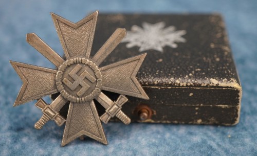 SOLD - Cased & Maker Marked War Merit Cross 1st Class w/ Swords