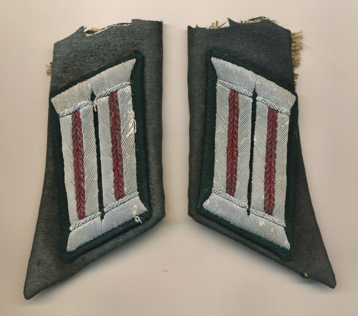 SOLD - Cut Off Heer Nebelwerfer Officer Collar Tabs