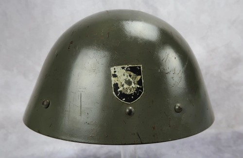 SOLD - Czech M34 Reissue German Double Decal Police Helmet