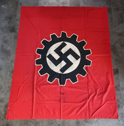 SOLD - DAF Flag Signed by 774th Tank Batallion