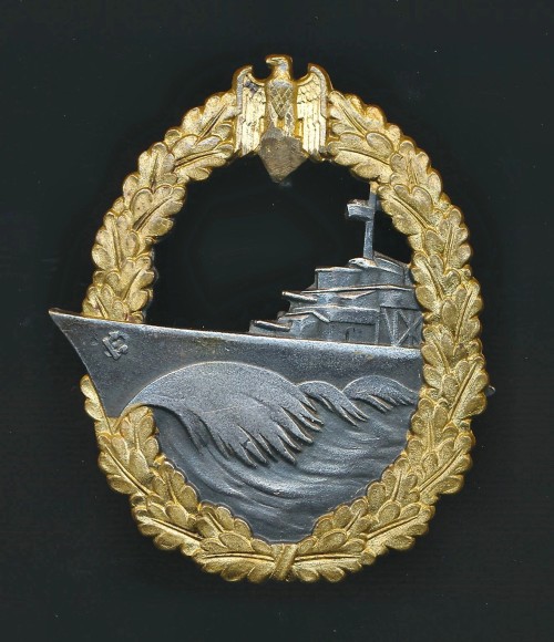 SOLD - Denazified Kriegsmarine Destroyer Badge by Schwerin