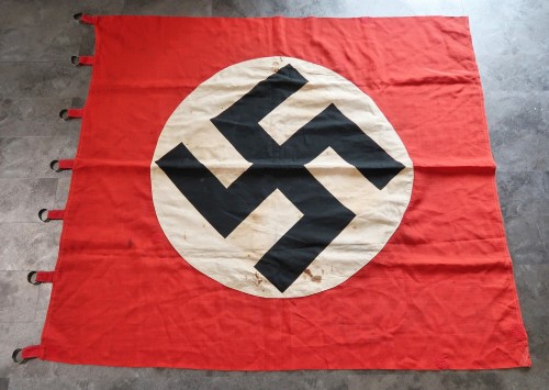 SOLD - Double Sided NSDAP Flag w/ Pole Rings