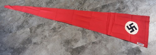 SOLD - Double Sided NSDAP Pennant w/ Maker Label