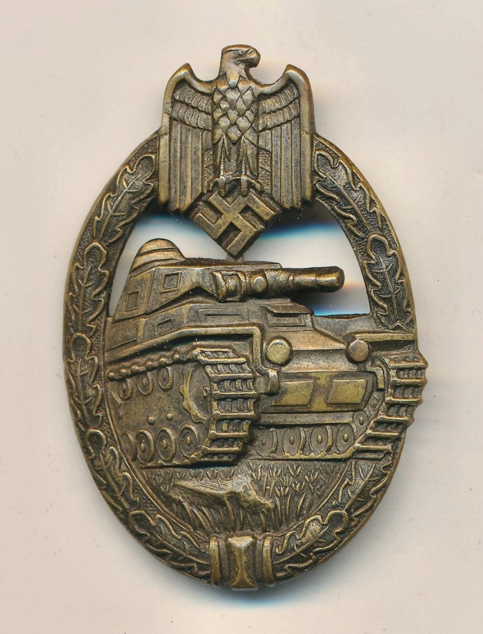 SOLD - Early Buntmetal Panzer Assault Badge in Bronze by Wurster