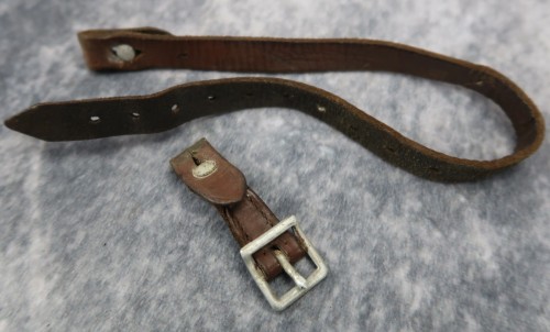 SOLD - Early aluminum buckle M35 helmet chinstrap