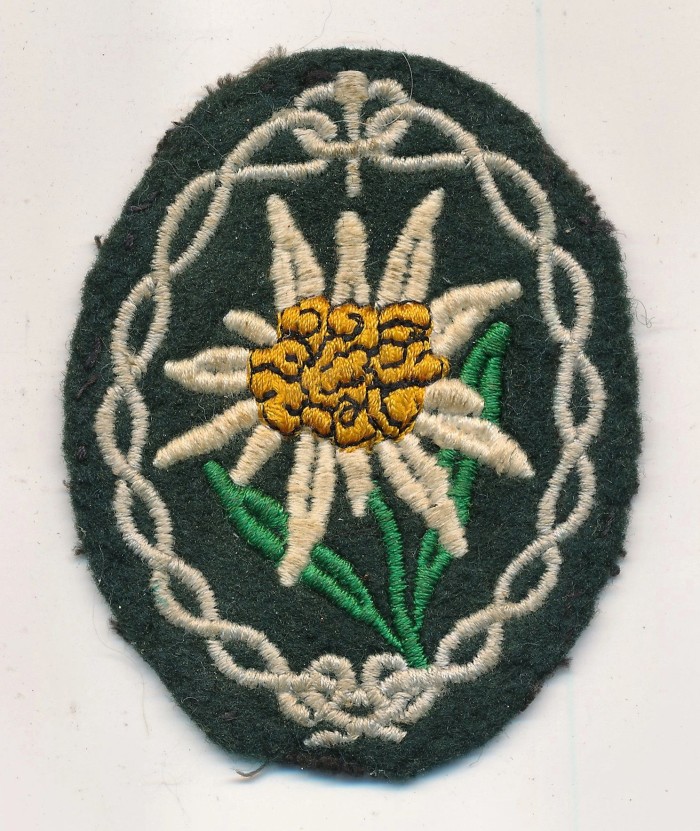 SOLD - Edelweiss sleeve insignia