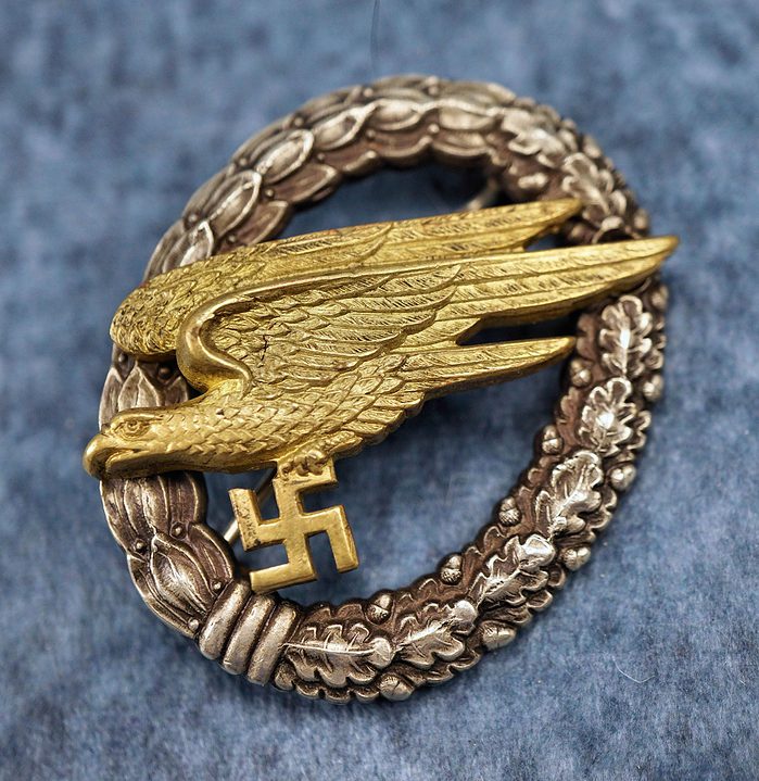 SOLD - Fallschirmjäger Badge in Tombak