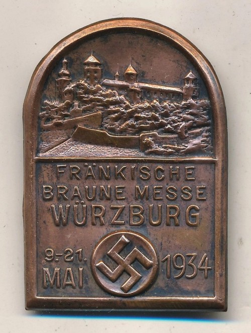 SOLD - Fränkische Braune Messe Würzburg 1934 Tinnie