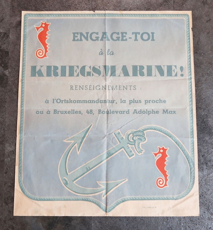 SOLD - French WW2 Engage-Toi á la Kriegsmarine! Poster