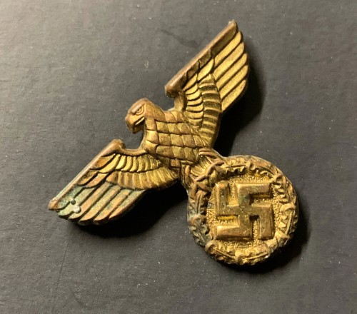 SOLD - Gold Washed Cupal Political Cap Eagle