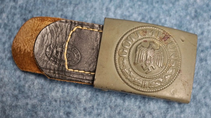 SOLD - Heer Buckle w/ 1942 Leather Tab by Berg & Nolte