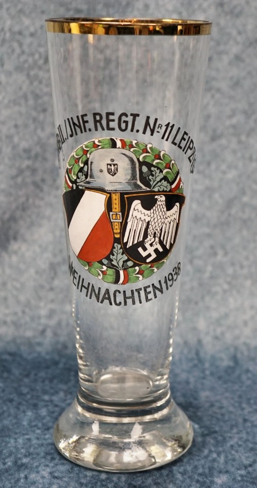 SOLD - Heer Regimental Glass for Christmas 1938