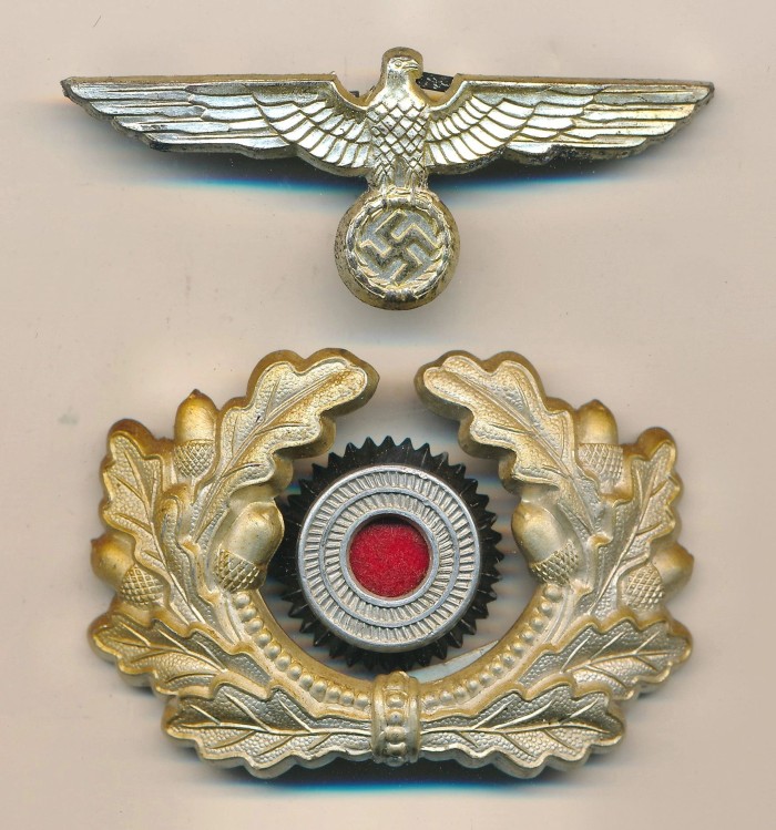 SOLD - Heer Visor Cap Insignia Set