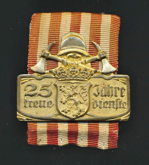 SOLD - Hesse Feuerwehr 25 Year Service Clasp