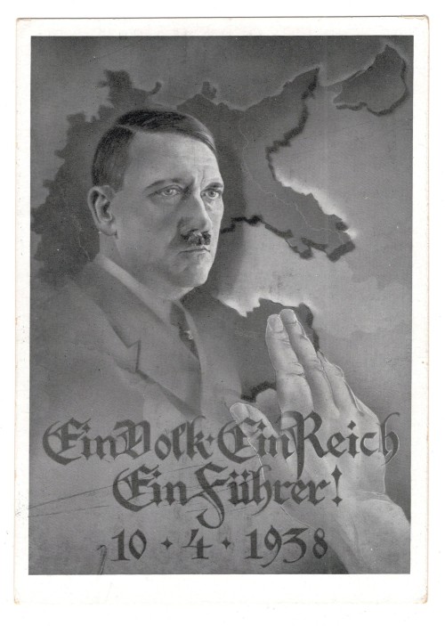 SOLD - Hitler Ein Volk Ein Reich Ein Führer 1938 Postcard