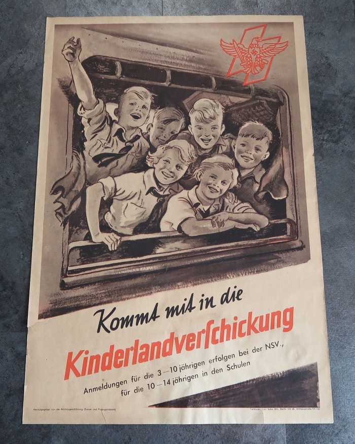 SOLD - Hitler Youth Kommt mit in die Kinderlandverschickung Poster