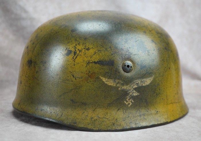 SOLD - INCREDIBLE camo M38 Fallschirmjäger Helmet