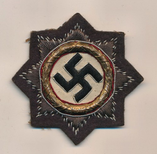 SOLD - KRIEGSMARINE Cloth German Cross in Gold