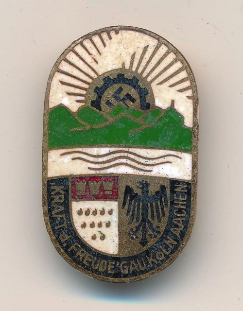 SOLD - Kraft durch Freude Gau Köln Aachen Enamel Badge