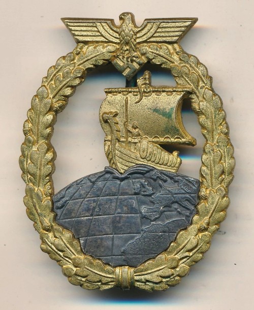 SOLD - Kriegsmarine Auxiliary Cruiser Badge by Juncker