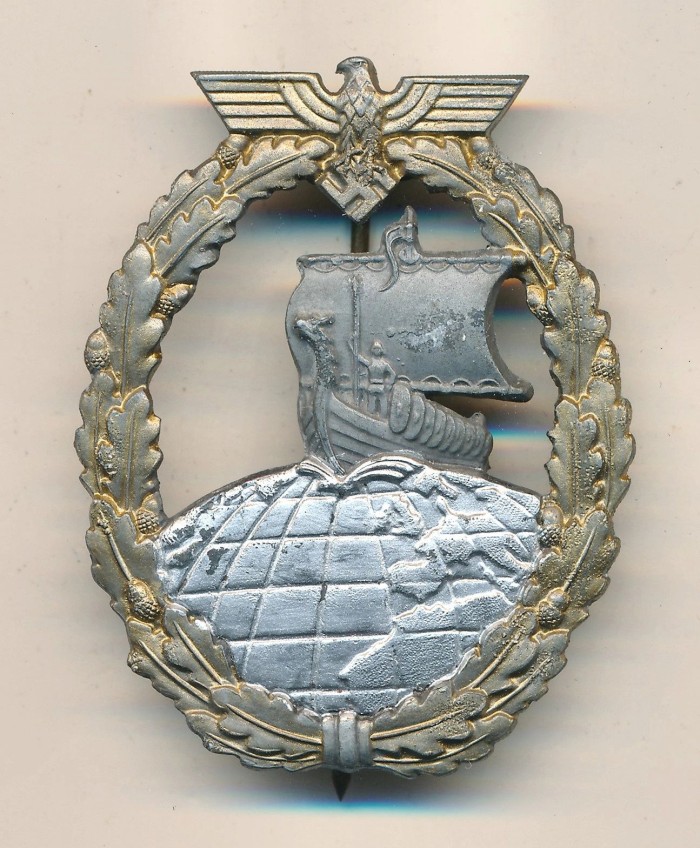 SOLD - Kriegsmarine Auxiliary Cruiser Badge by Rettenmeier