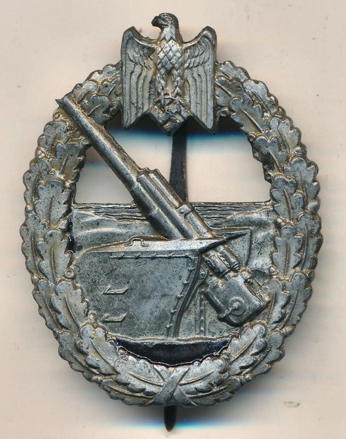 SOLD - Kriegsmarine Coastal Artillery Badge