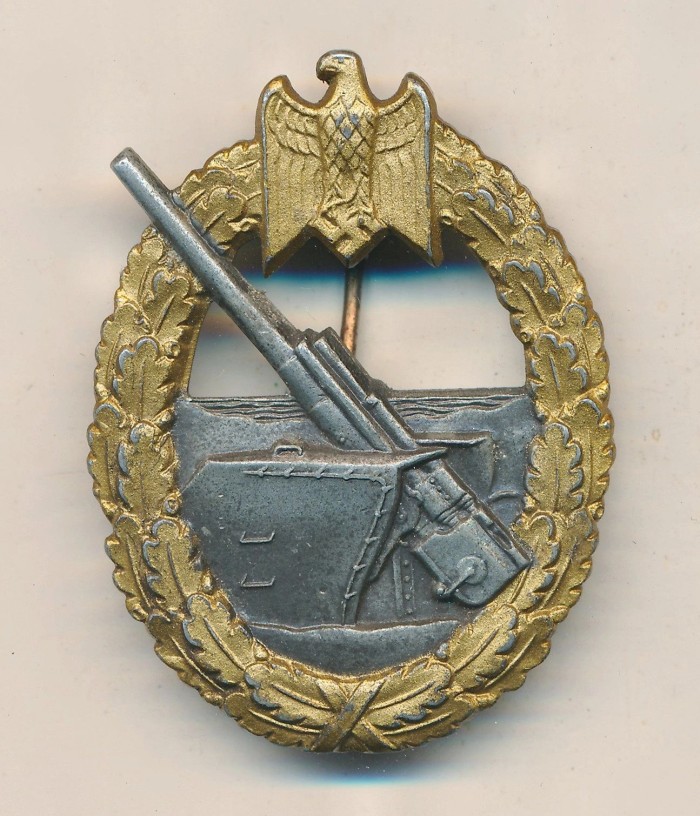 SOLD - Kriegsmarine Coastal Artillery badge by FLL