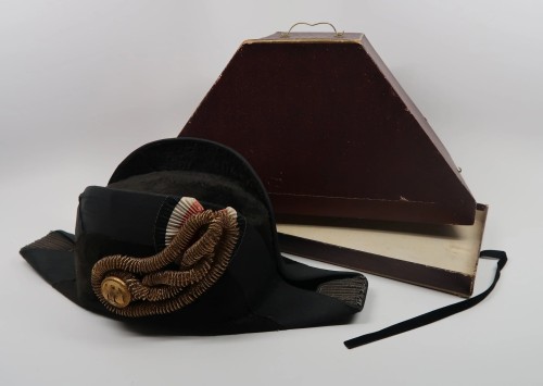 SOLD - Kriegsmarine Fore & Aft bicorn dress cap in the original hat box