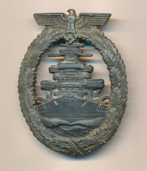 SOLD - Kriegsmarine High Seas Fleet Badge by Friedrich Orth