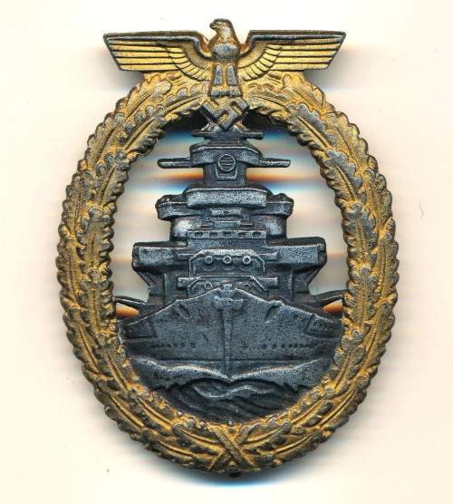 SOLD - Kriegsmarine High Seas Fleet Badge by Friedrich Orth