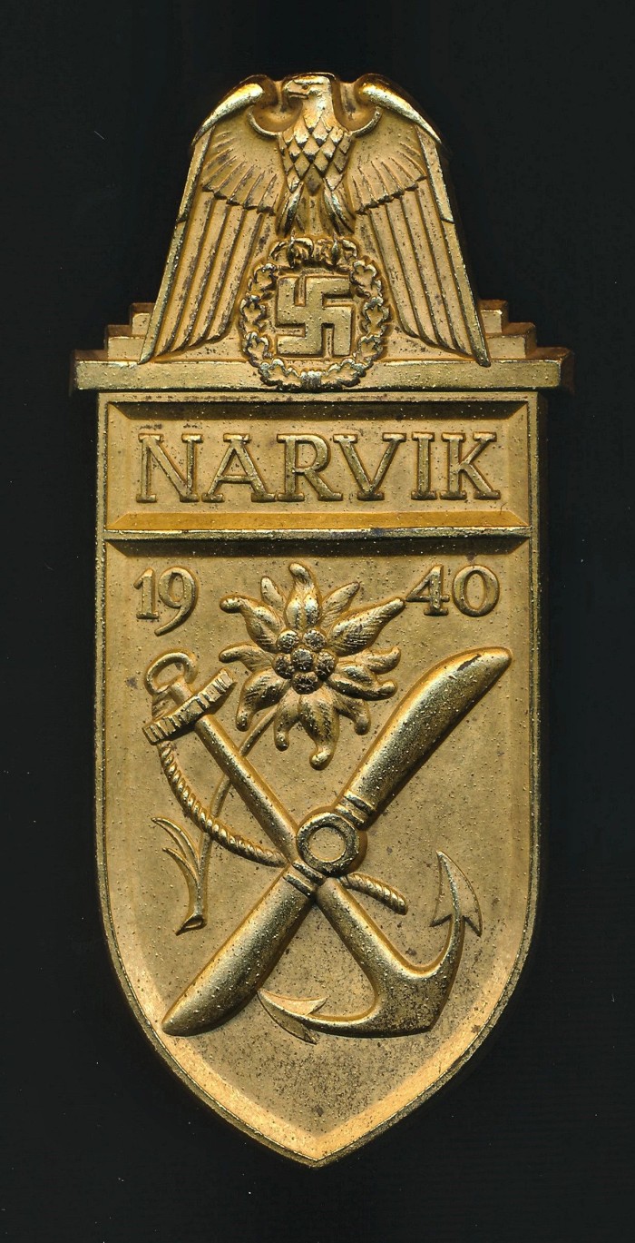 SOLD - Kriegsmarine Narvik Shield by Deumer