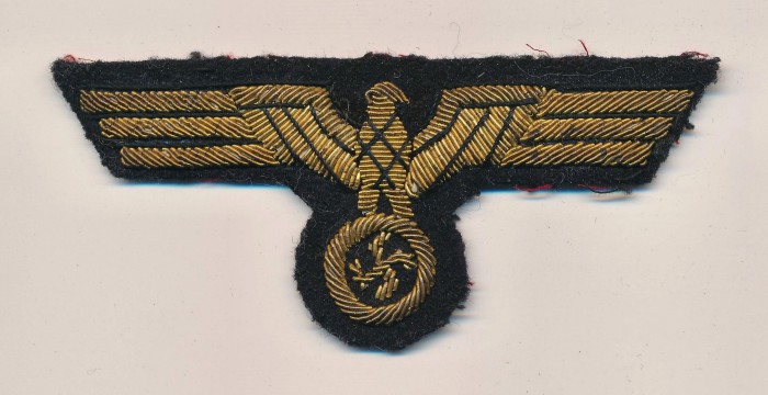 SOLD - Kriegsmarine Officer Breast Eagle in Bullion