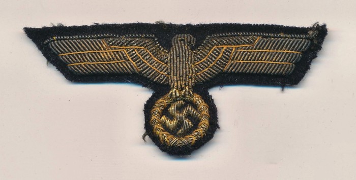 SOLD - Kriegsmarine Officer Cap Eagle in Bullion