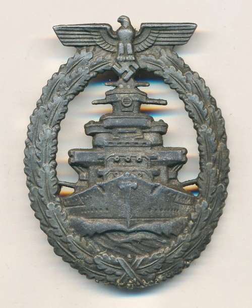 SOLD - L/18 Marked Kriegsmarine High Seas Fleet Badge