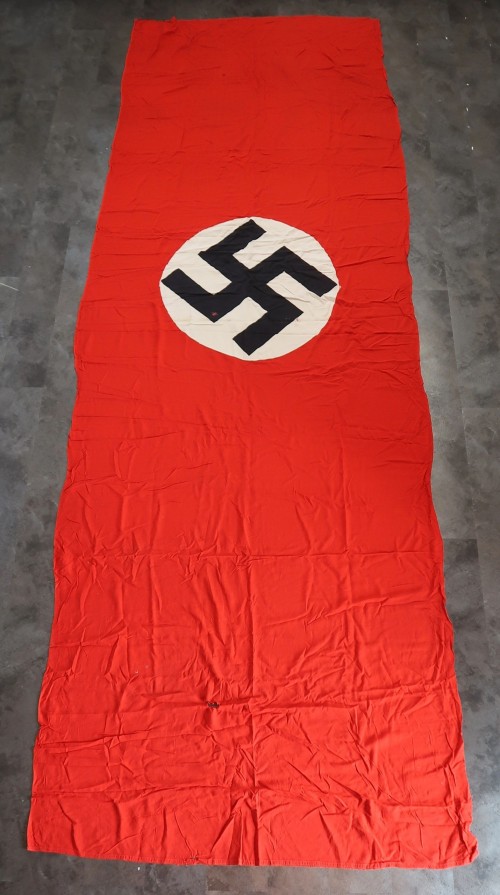 SOLD - LARGE Double Sided NSDAP Banner w/ Veteran Name