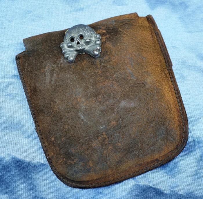 SOLD - Leather Wallet w/ Veteran Bringback Panzer Skull