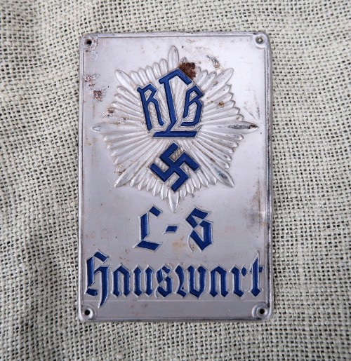 SOLD - Luftschutz Hauswart Door Plaque