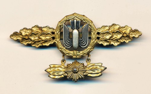 SOLD - Luftwaffe Bomber Clasp in Gold w/ Pendant