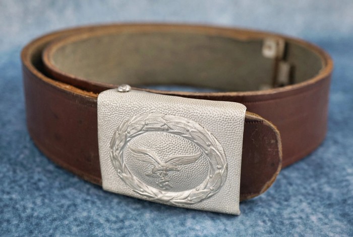 SOLD - Luftwaffe Brown Leather Belt & Buckle