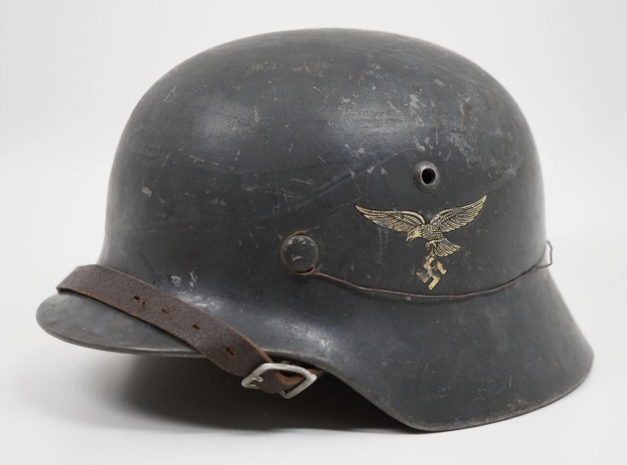 SOLD - Luftwaffe Droop Tail M35 Helmet w/ Camo Wire