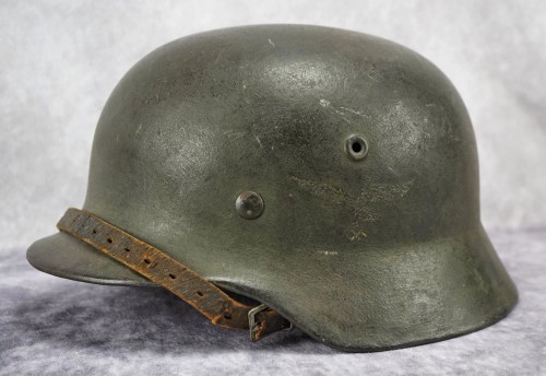 SOLD - Luftwaffe M40 Green Overpaint Camo Helmet