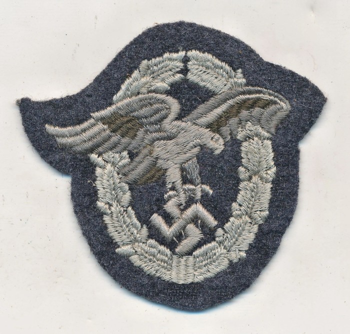 SOLD - Luftwaffe Observer Badge in Cloth