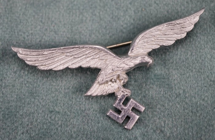 SOLD - Luftwaffe Officer's Metal Summer Tunic Breast Eagle