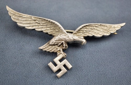 SOLD - Luftwaffe Officer's Metal Summer Tunic Breast Eagle