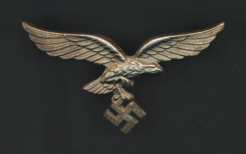 SOLD - Luftwaffe Visor Cap Eagle in Nickel