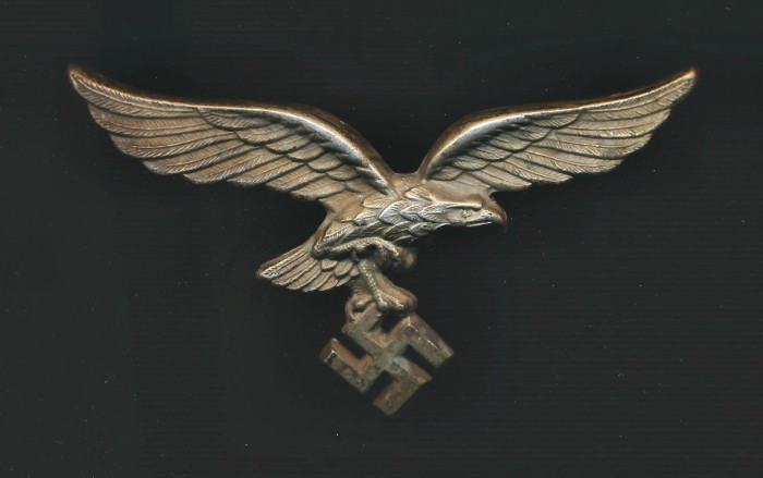 SOLD - Luftwaffe Visor Cap Eagle in Nickel