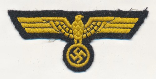 SOLD - Machine Embroidered Kriegsmarine Breast Eagle