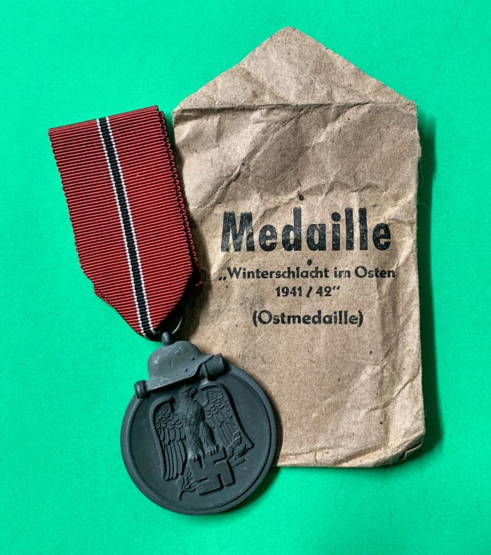 SOLD - Maker Marked Eastern Front Medal w/ Paper Packet