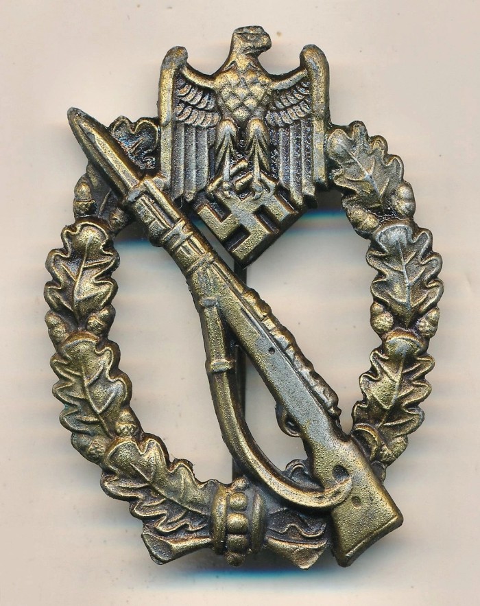 SOLD - Maker Marked Infantry Assault Badge in Bronze